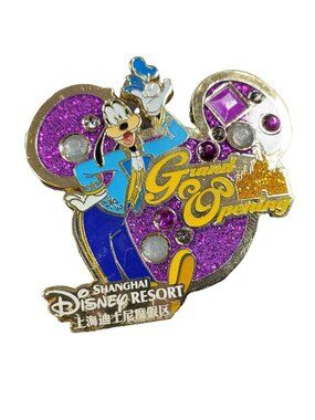 Disney Goofy Shanghai Pin Grand Opening Resort Bling Trading Brooch Lapel Pin